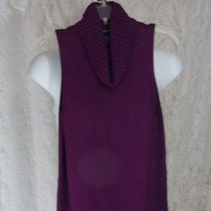 Josephine Chaus Boysenberry Cowl Neck Sleeveless Sweater Top NWOT Size L